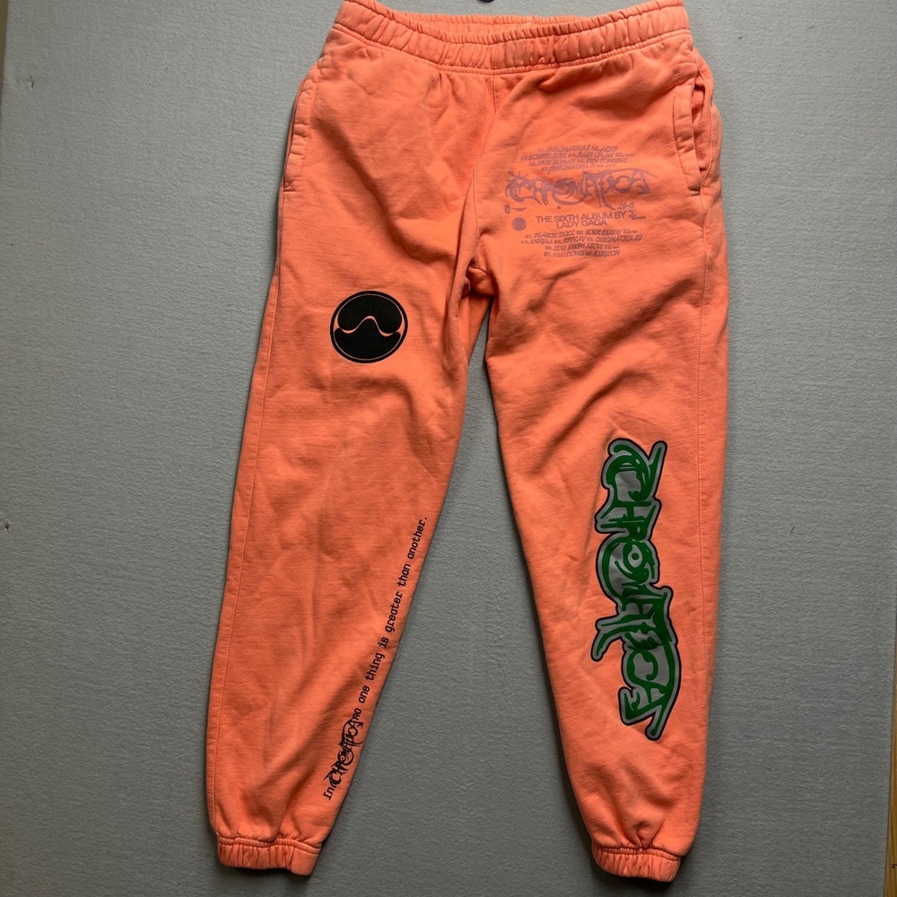 Lady Gaga Chromatica Sweatpants I Size L Orange Official 2020 Album Merch